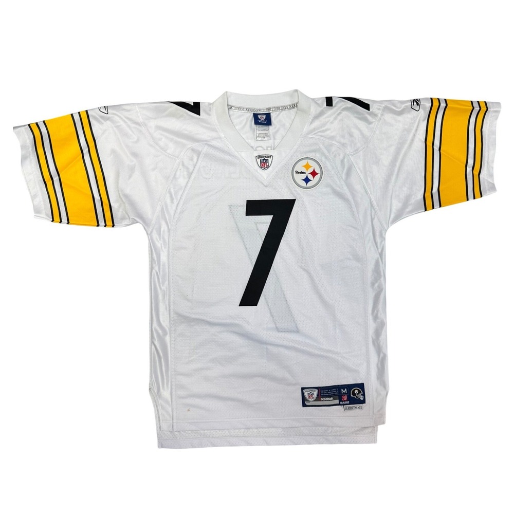 Reebok Pittsburgh Steelers Ben Roethlisberger 7 NFL Jersey Mens Medium White